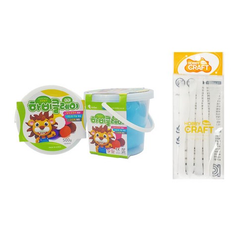 하비클레이 500g x 2p + 점토 도구 5종 세트, 연한파랑(클레이), 1개