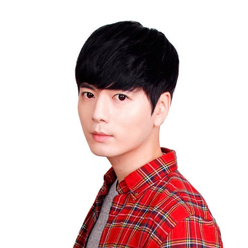 가발닷컴 남성용 투블럭위그 인모 부분 가발 베이직 M, 어두운 검정, 1개