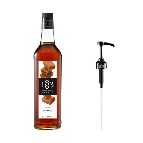 1883메종루틴 카라멜향 시럽 1L + 시럽펌프, 1세트