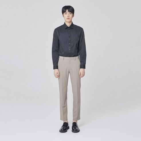 마인드브릿지 남성용 PC 솔리드 트윌 드레스 셔츠 레귤러 MUDS0180