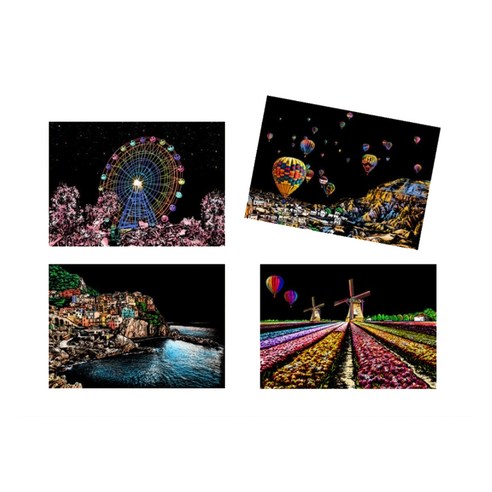스크래치 페이퍼 4종 세트, Europe, Europe, 1개