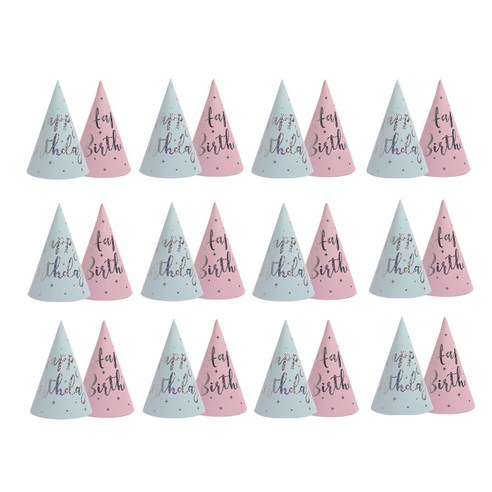 JOYPARTY 생일파티 고깔모자 트윙클민트 12p + 생일파티 고깔모자 트윙클핑크 12p 세트, 혼합색상, 1세트