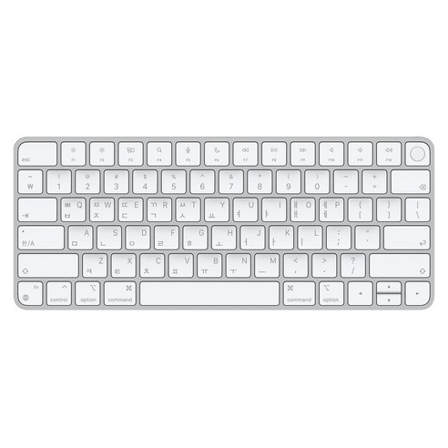 Apple Silicon 장착된 Mac용 Magic Keyboard Touch ID 탑재 한국어, 텐키리스, MK293KH/A, 혼합색상