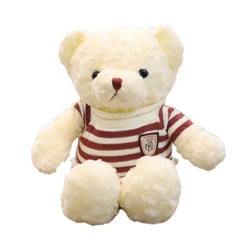 네이처타임즈 곰돌이 테디 봉제인형, 스웨터 화이트, 30cm