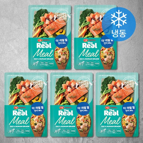 하림펫푸드 전연령 강아지 더리얼 밀 냉동 화식사료, 연어, 60g, 5개