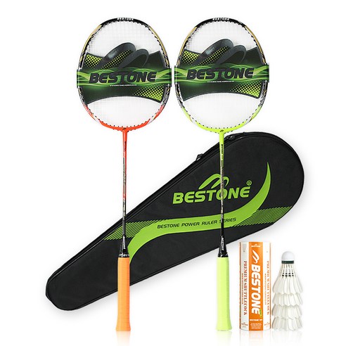 베스트원 파워룰러 배드민턴 라켓 주황 + 연두 +가방 + 셔틀콕 4p 세트, 1세트 Best Top5 베스트원 파워룰러 배드민턴 라켓 주황 + 연두 +가방 + 셔틀콕 4p 세트, 1세트 Best Top5