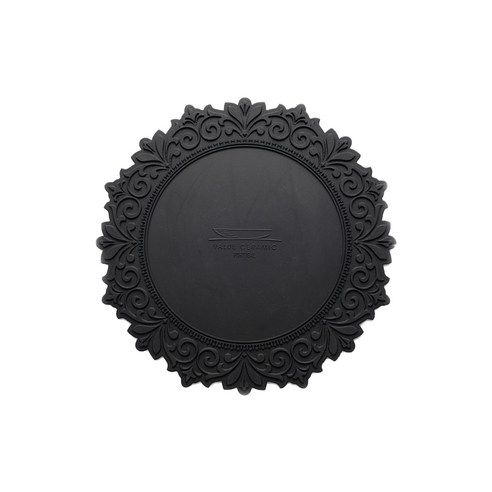 아멜리아 실리콘 방수 테이블 시리얼 플레이트 매트, 블랙, 25cm