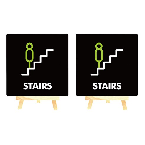 도시정원 아크릴 계단 표지판 180 B-41 2p, 블랙, 1개