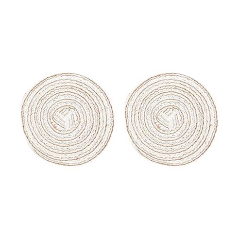 w에이블 감성 원형 테이블 매트 컵받침 2p, 05 베이지, 110 x 110 mm