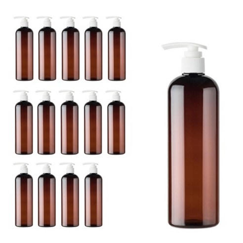 PET 샴푸 펌프 화장품 공병 500ml, 15개, 갈색