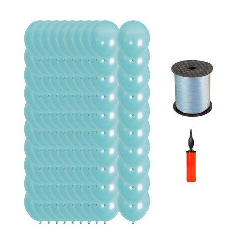 마켓감성 캔디 펄 풍선 30cm 100p + 펌프 랜덤발송 + 리본끈, 민트, 1세트