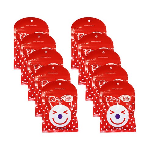 이지피아 이지 샤이니 폼클레이 10p, 보라, 50g, 1개
