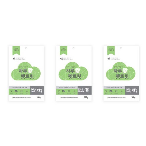 하루애 강아지 펫트릿 기능성 수제간식, 3개, 눈 앤 눈물