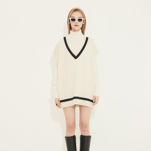 무디디 Overfit vneck knit vest