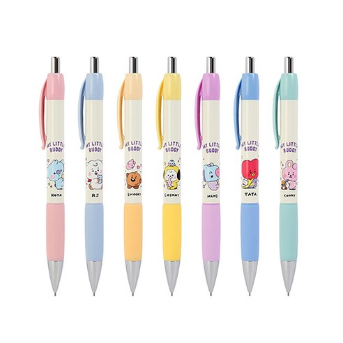 BT21 리틀버디 샤프 0.5mm 7종 세트, 혼합색상, 1세트