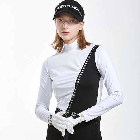 네버마인드올 여성용 샤론 디바이드 반하이 티셔츠