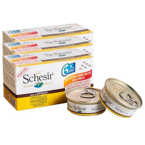 쉐지애 고양이 내추럴스타일 캔 50g x 6p, 3개, 300g, 닭