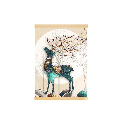 아트조이 DIY 행잉 명화그리기 족자형 30 x 40 cm, 아름다운 사슴, 1개