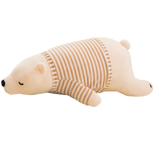 네이처타임즈 북극곰 바디 필로우, 스트라이프 화이트, 50cm