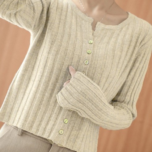 여성용 포근하게 즐기기 좋은 술릿넥 골지 니트 가디건 CST1481 Best Top3