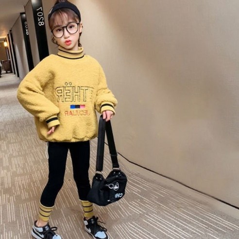 앤젤아이 아동용 줄포인트 뽀글넥티 레깅스세트