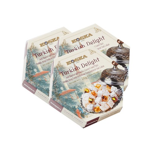 코스카 터키쉬딜라이트 터키젤리 디저트 과자 카이막 로쿰 믹스넛, 250g, 3개