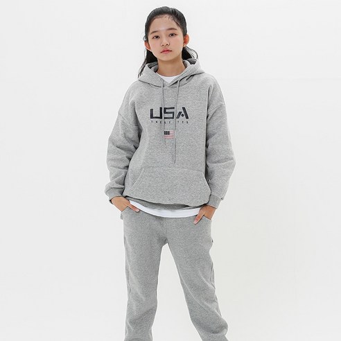 더데일리 아동용 USA 시보리조거 상하 바지세트