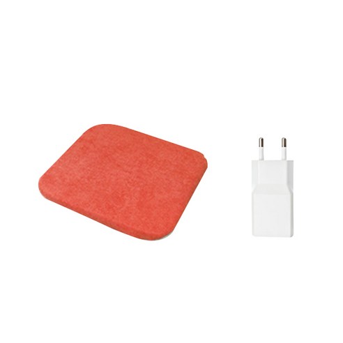 대한 휴대용 3단 온도조절 리모컨 USB 1인용 온열 버닝방석 DH-HEAT + USB충전기 5.0V 2.0A 세트, 오렌지레드, 방석(40 x 40cm)