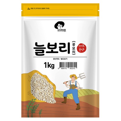 엉클탁 2023년산 햇곡 국산 늘보리 꽁보리, 1kg, 1개