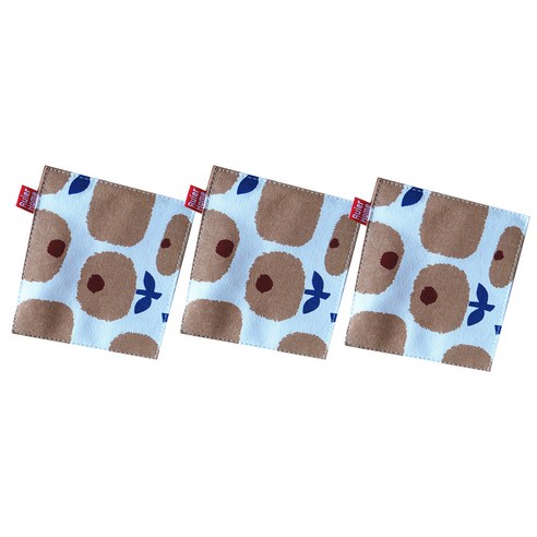 예쁜 꽃 컵받침 3p, 03 갈색 사과, 3개