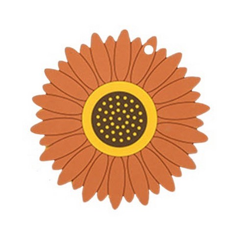 해바라기 꽃 냄비받침 L, 갈색, 1개