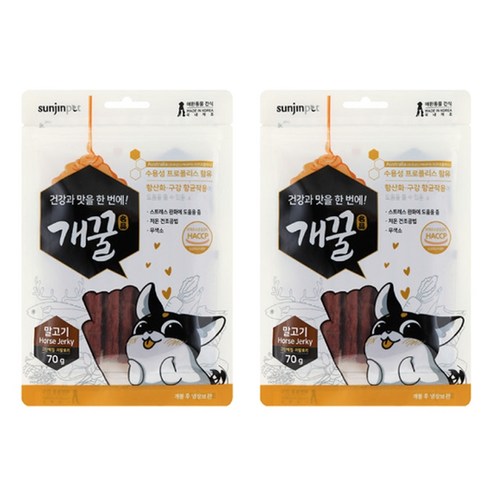 개꿀 강아지 프로폴리스 져키 70g, 2개, 말고기