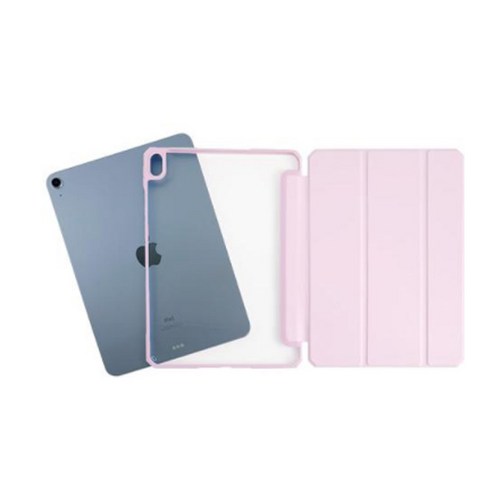라이노핏 클리어 쉴드 태블릿 케이스 + 강화유리 필름 세트, 베이비 핑크(케이스)