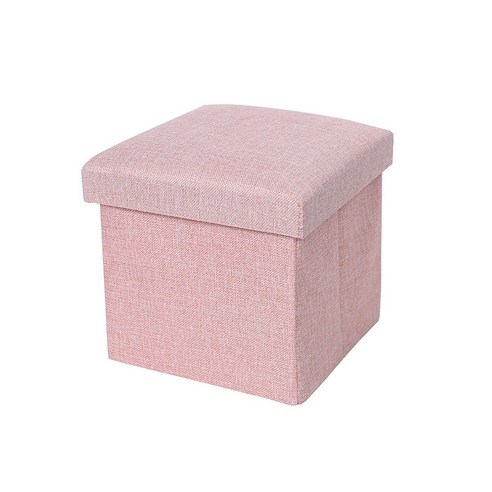 타니 다용도 수납스툴 25 x 25 x 25 cm, 핑크