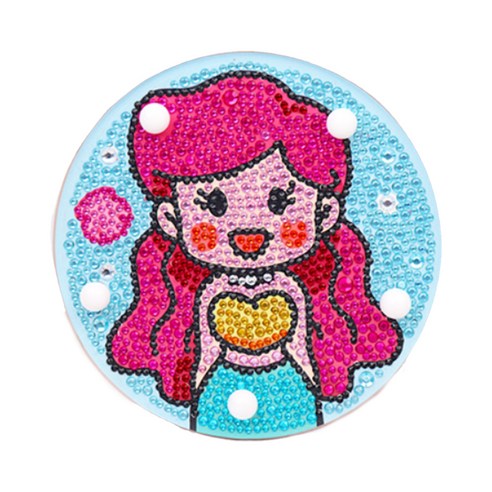 아트조이 LED 원형 보석십자수 DIY 키트, 인어공주, 1개