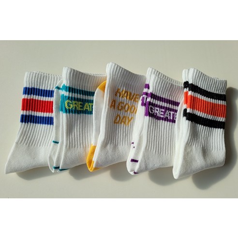 사랑스러운 디자인과 안전한 품질, 디어삭스 아동용 나이스데이 크루 양말 5종 세트로 우리 아이 발에 행복을 선물하세요!