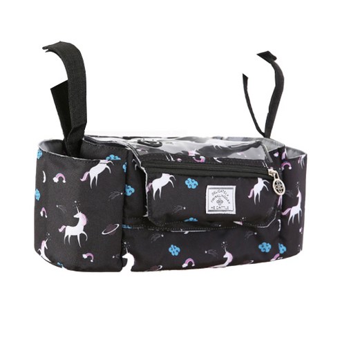 JCP 패턴 와이드 기저귀 멀티백, 블랙, 길이 38cm x 높이 14cm x 폭 14cm