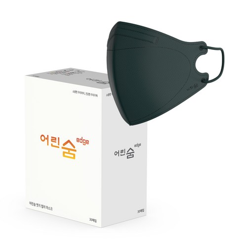 어린숨 엣지 새부리형 컬러 마스크 뉴 초소형, 카키, 1개, 30개입
