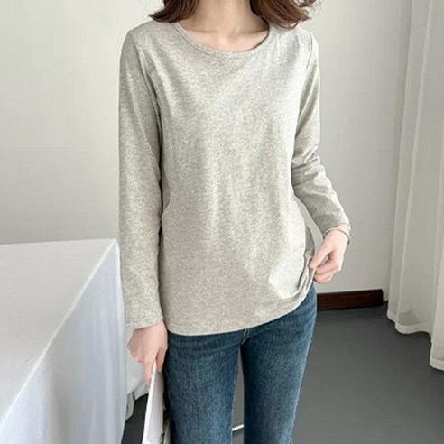 라타 임산부 수유 라운드넥 긴팔티