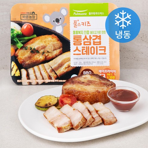 풀스키즈 통삼겹 스테이크 (냉동), 520g, 1개