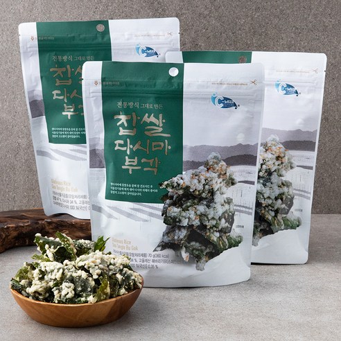 예맛상사 찹쌀 다시마 부각 3봉, 210g, 1개