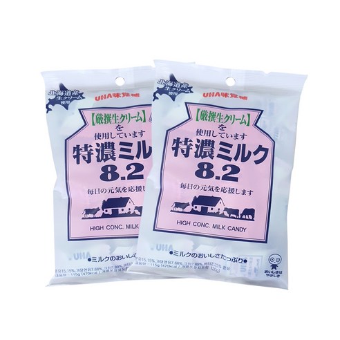 UHA 미카쿠도 토쿠노 밀크 캔디 8.2, 115g, 2개