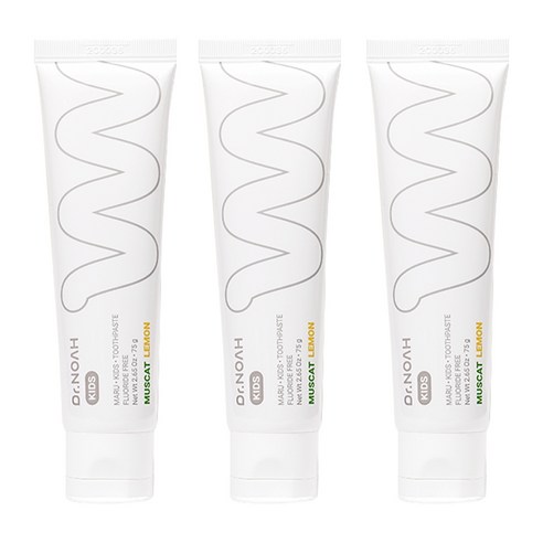 닥터노아 무불소 마루 유아치약 청포도레몬, 75g, 3개