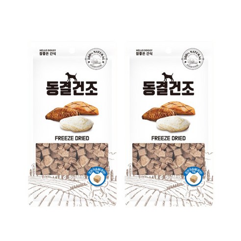 참좋은간식 반려동물 동결건조 큐브 간식, 치킨가슴살, 80g, 2개