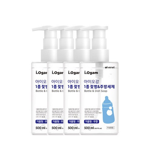 아이오감 젖병 & 주방세제 거품형, 500ml, 4개
