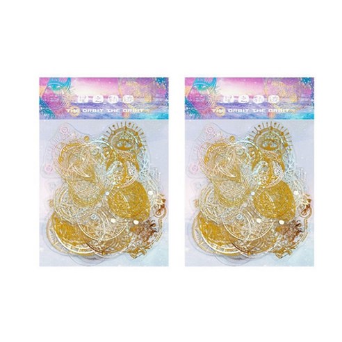 글로리빙 홀로그램 DIY 다이어리 데코 스티커 40p, 2개, 천체