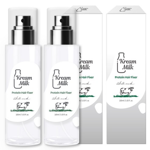 크림밀크 단백질 헤어픽서 화이트머스크향, 2개, 105ml