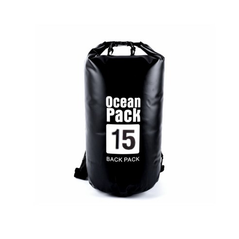 w에이블 방수 비치 수영 드라이 백팩 15L, 03 검은색