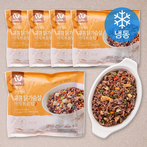 아임웰 매콤 닭가슴살 야채 볶음밥 (냉동), 5개, 200g