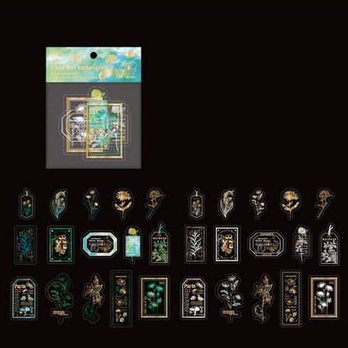 글로리빙 홀로그램 레인보우 DIY 데코 스티커 30p 세트, 2세트, 꽃들의 대화